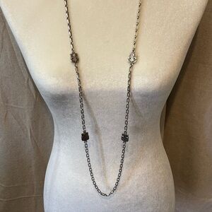 French Kande Fleur-de-lis Long Necklace